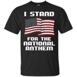 I Stand For The National Anthem T-shirt Usa Flag Design_black=