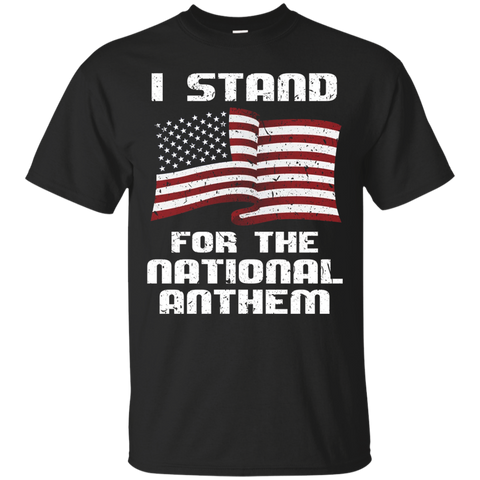 I Stand For The National Anthem T-shirt Usa Flag Design_black=