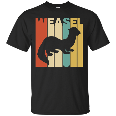 Vintage Style Weasel Silhouette T-Shirt_Black