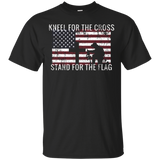 Kneel For The Cross Stand For Flag Respect Veterans T Shirt_black=