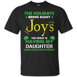 Daughter In Military Shirt The Holidays Bring Many Joys_black