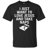 Love Jesus And Take Naps Sleep Lover Christian Religion T_black=