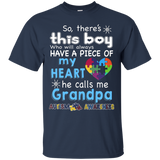 There's This boy-He call me Grandpa - Autism Awareness shirt_Black