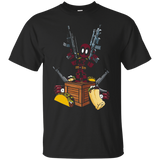 Marvel Deadpool Weapons And Food Graphic T-shirt_black=