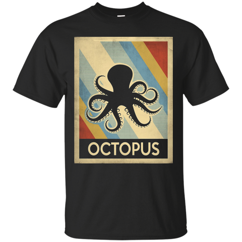 Vintage style octopus shirt_Black