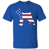 Patriotic American US Flag Fourth July Schnauzer dog T-shirt_Black