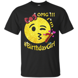 Omg, I'm 7th Year Old Birthday Emoji Tshirt For Girl Party_black=