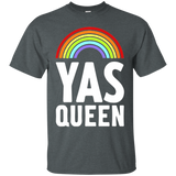raimbow gay pride flag yas queen lgbt homo lesbian t shirts_Black