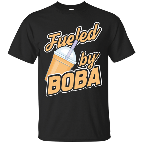 Cute Funny Fueled By Boba Bubble Tea T-shirt_black