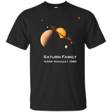 Saturn Family T-shirt Planet & Satellites NASA 1980_Black