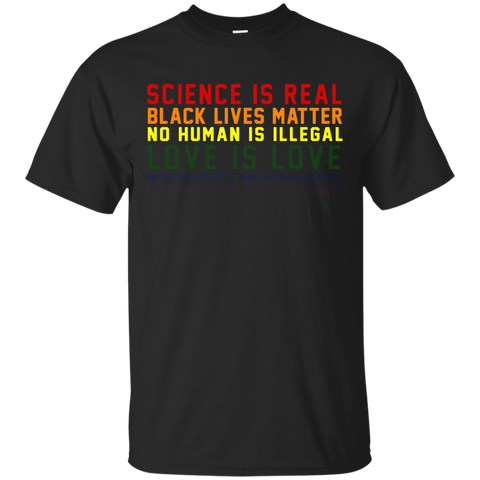 science is real love is love women's happy pride tshirts_Black