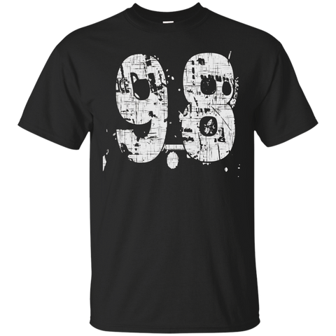 #98 Distressed Grungy Numbered T-shirt Printed Front & Back_black