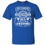 October 1932 Years Of Being Awesome 85th Birthday T-Shirts_Black