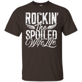 Rockin the spoiled wife life T-Shirt Funny Marriage Shirt_Black