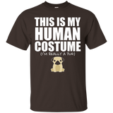 This Is My Human Costume I'm Really A Pug Halloween T-Shirt_Black