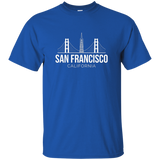 San Francisco SF Bay Area California Skyline T Shirt_Navy