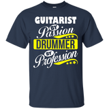 Guitarist By Passion Drummer By Profession T Shirt_black