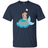 Cute Unique & Trendy Mermaid & Pearls Art T-shirt & Gift_navy