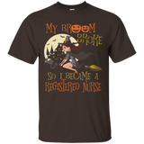 My Broom Broke So I Became Registered Nurse Shirt Halloween_Black