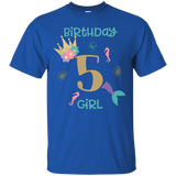 Mermaid 5th Birthday Shirt Birthday Girl T Shirt_Black