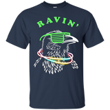 Ravin Raven T-Shirt - Rave Party Neon Bird Funny Tee_Black