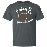 Thanksgiving T-shirt Turkey & Touchdowns_black=