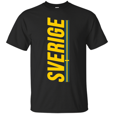 SVERIGE T-shirt Swedish Flag Tee Vacation Travel Souvenir_Black