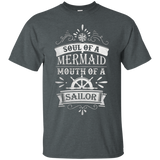 Womens Soul Of A Mermaid Mouth Of A Sailor T-shirt_Black