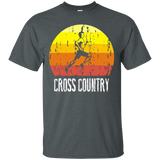 Retro Distressed Cross Country Running T-Shirt For Runners_Black