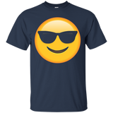 Glass Emoji Face T Shirt Emoticon Glasses Face Smile T Shirt_black=