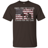 Kneel For The Cross Stand For Flag Respect Veterans T Shirt_black=