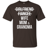 Wife Mom & Grandma - Pregnancy Reveal T-shirt Gifts_black=