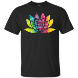 Tie Dye Lotus Flower Yoga Om Namaste Meditation T-Shirt_Black