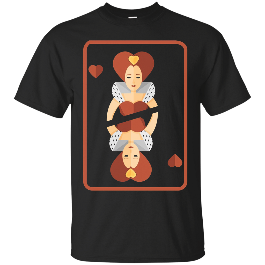 Queen Of Hearts Card Halloween Costume Spooky Pun T-Shirt_Black
