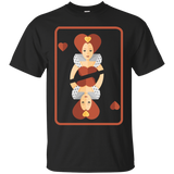 Queen Of Hearts Card Halloween Costume Spooky Pun T-Shirt_Black