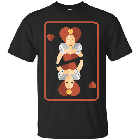 Queen Of Hearts Card Halloween Costume Spooky Pun T-Shirt_Black