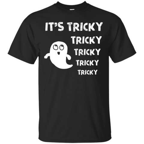 It's Tricky Tricky Tricky Funny Halloween Ghost Shirt_black=