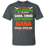 NANA - HALLOWEEN SORE, TIRED - MOODY FUNNY SHIRT_Black
