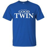 Here Comes The Good Twin T-shirt Funny Twin Tee, Funny Twins_black=