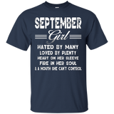 September Girl Hated By Many Loved By Plenty T-Shirt_Black