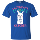 Legendary Llamas Are Born In October T-shirt Libra Kid