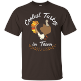 Coolest Turkey In The Town Men Women Thanksgiving Day Tshirt_black