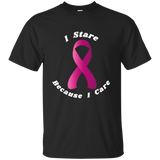 Breast Cancer Awareness T-shirt - I Stare Because I Care_black=