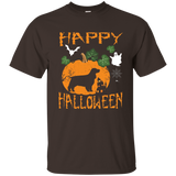 Cocker Spaniel Dog In Pumpkin Happy Halloween Day T-shirt_black