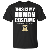 This Is My Human Costume I'm Really A Pug Halloween T-Shirt_Black