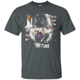 Patriotic Wolf as USA America Astronaut T-Shirt_Black