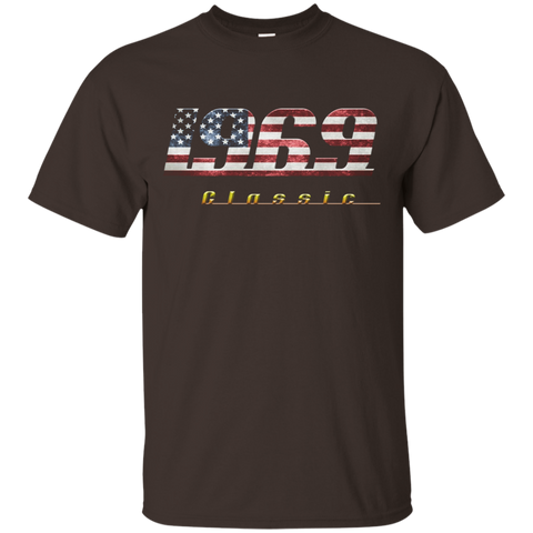 1969 Classic Shirt Vintage Retro Style With Us Flag_black