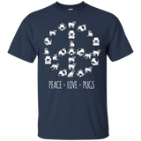 Peace Love Pugs T-Shirt_Black