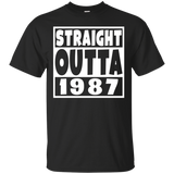 Straight Outta 1987 Funny 30th Birthday Party T-Shirt_Black