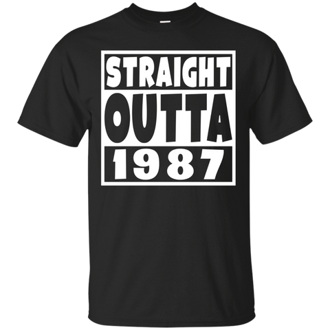 Straight Outta 1987 Funny 30th Birthday Party T-Shirt_Black